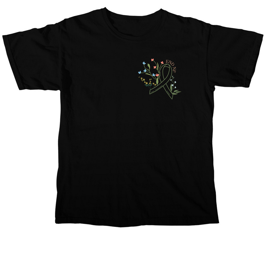 END NF left pocket -Thin Line, Floral Ribbon&nbsp;, a Black Comfort Colors Unisex Tee