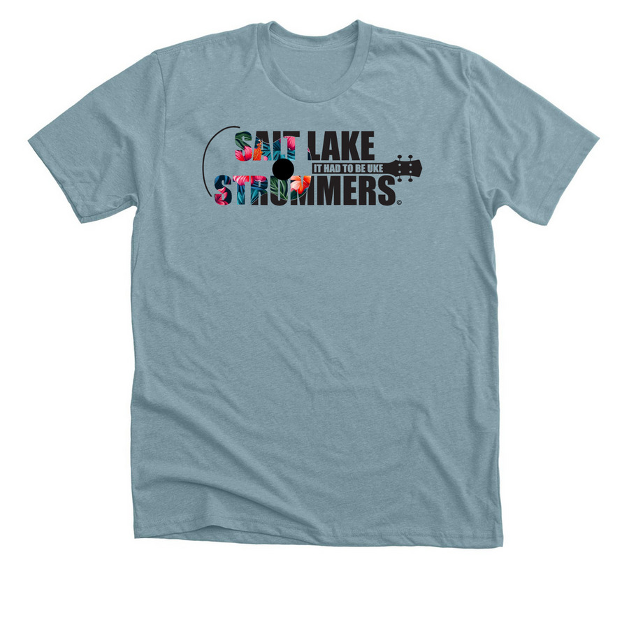 Island Vibe Strummers T, a Heather Blue Lagoon Premium Unisex Tee