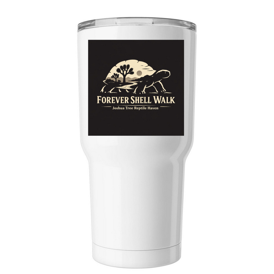 Forever Shell Walk, a White Insulated Tumbler