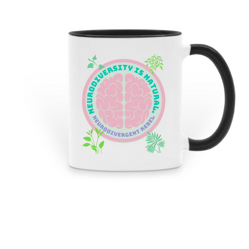 NeuroDiversity is Natural Coffee Mug, a Black Two-Tone Ceramic Mug