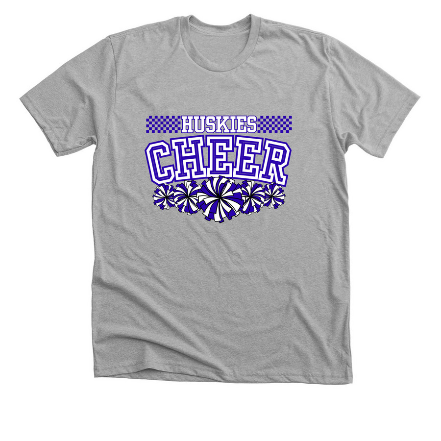 EPJ Huskies - Cheer Checkerboard&nbsp;, a Athletic Heather Premium Unisex Tee
