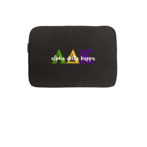 ADK Bright Letter Laptop Sleeve, a Black Canvas Laptop Sleeve