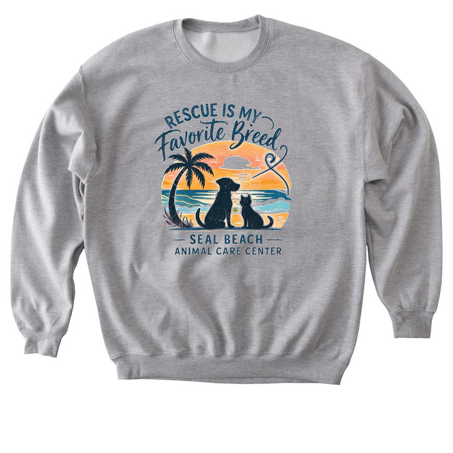 Rescue Is Favorite Breed Crewneck Sweatshirt, a Sport Grey Softstyle Crewneck Sweatshirt
