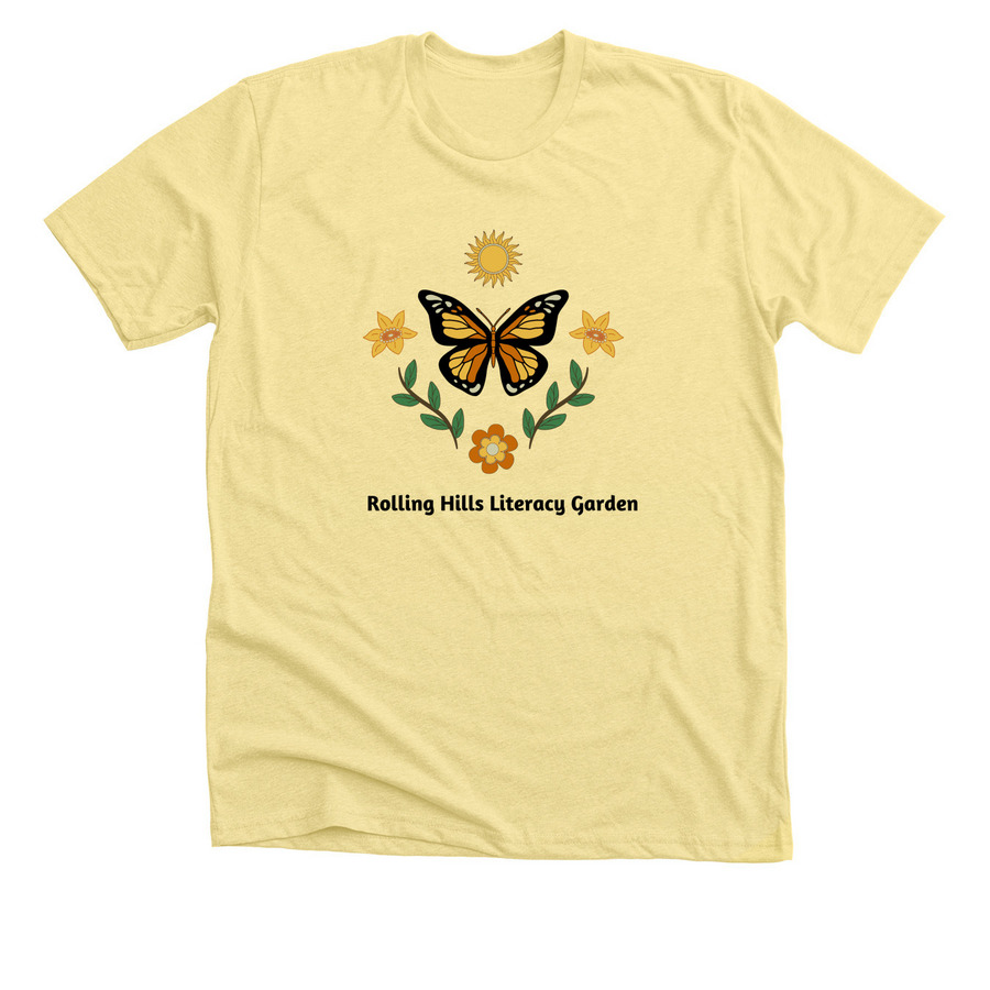 Butterfly Shirt, a Heather Yellow Gold Premium Unisex Tee