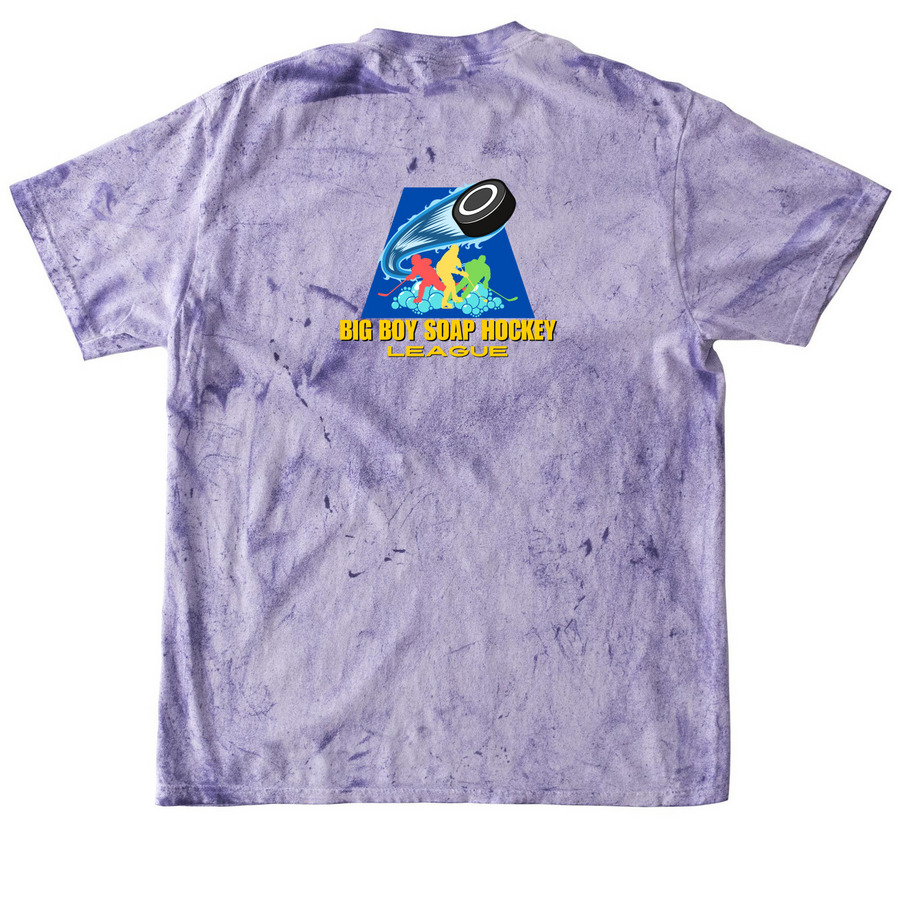 Duck Duck Dude - The Official Mascot of BBSH, a Amethyst Comfort Colors Colorblast Tee (back-view)