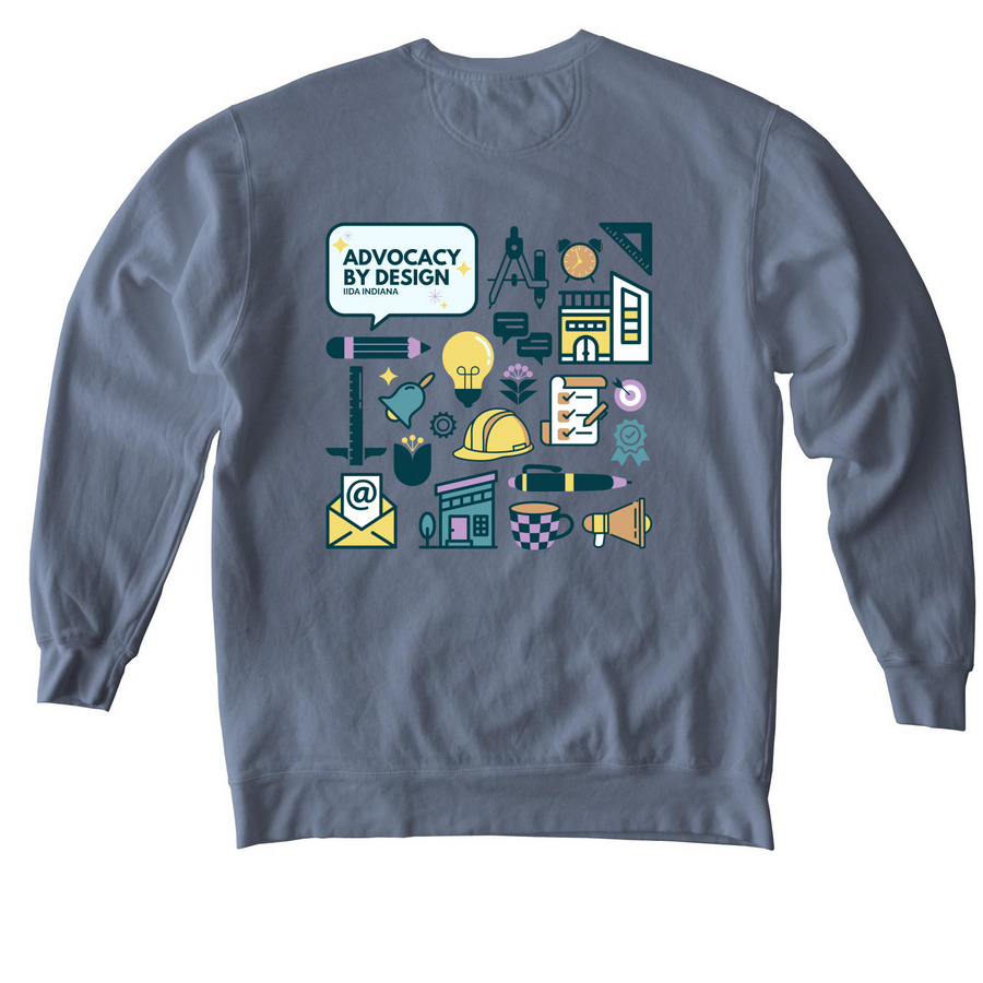 IIDA IN Demand Design Expertise!, a Blue Jean Comfort Colors Crewneck Sweatshirt (back-view)