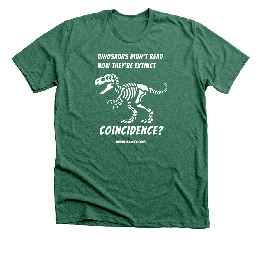 Read to Survive, a Heather Grass Green Premium Unisex Tee