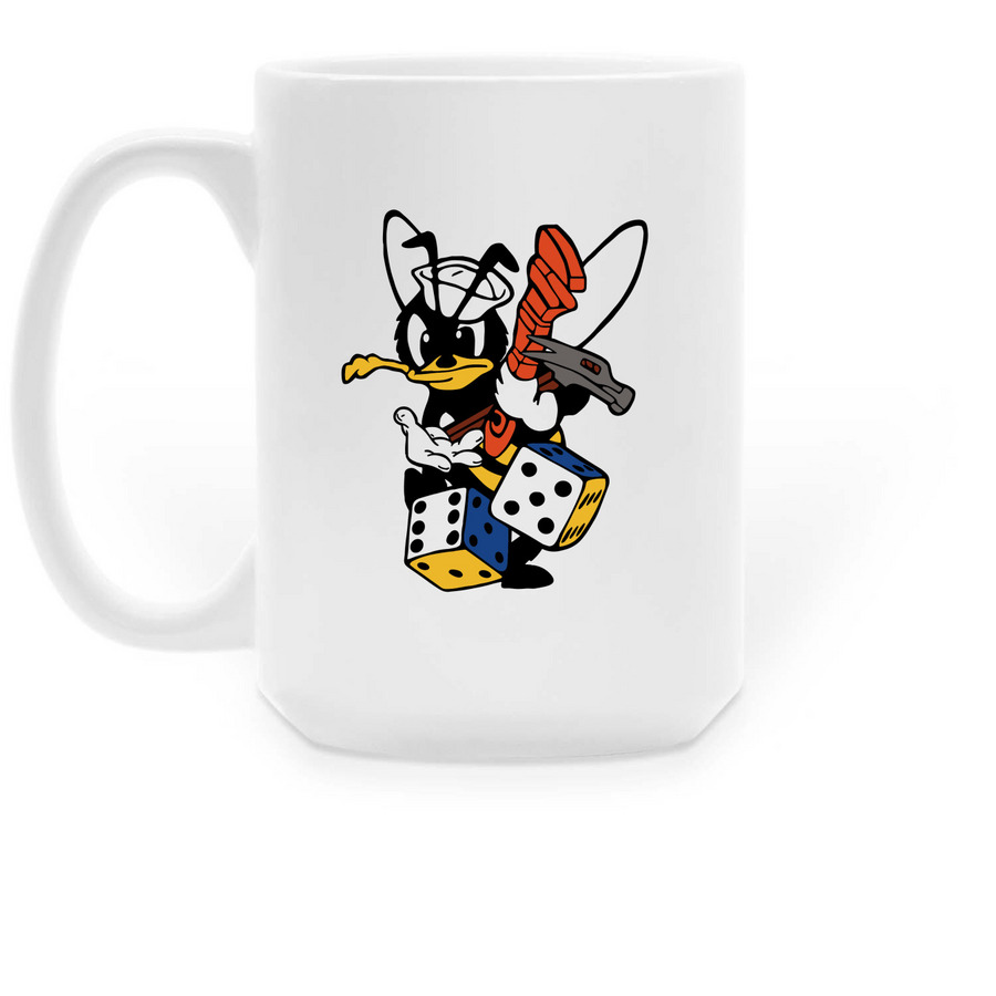 Lucky 11 Dice Mug, a White Large Coffee Mug (back-view)