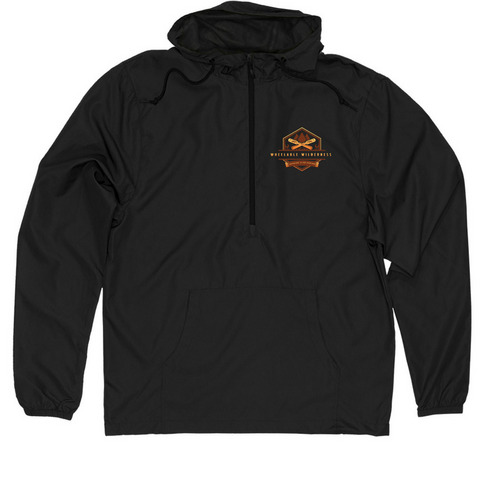 Adventure is for Everyone!, a Black Quarter-Zip Windbreaker