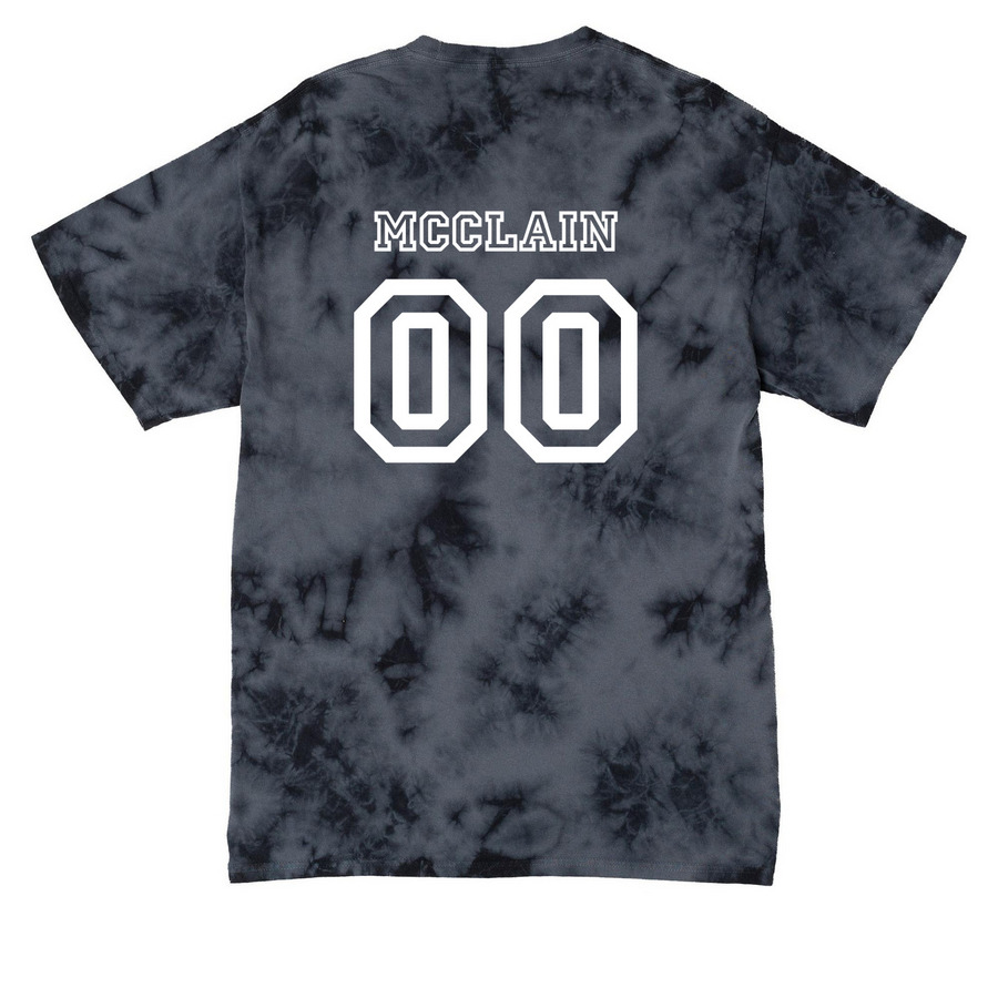 Highlander Podcast Series - Sean McClain, a Black Crystal Tie Dye Tee (back-view)