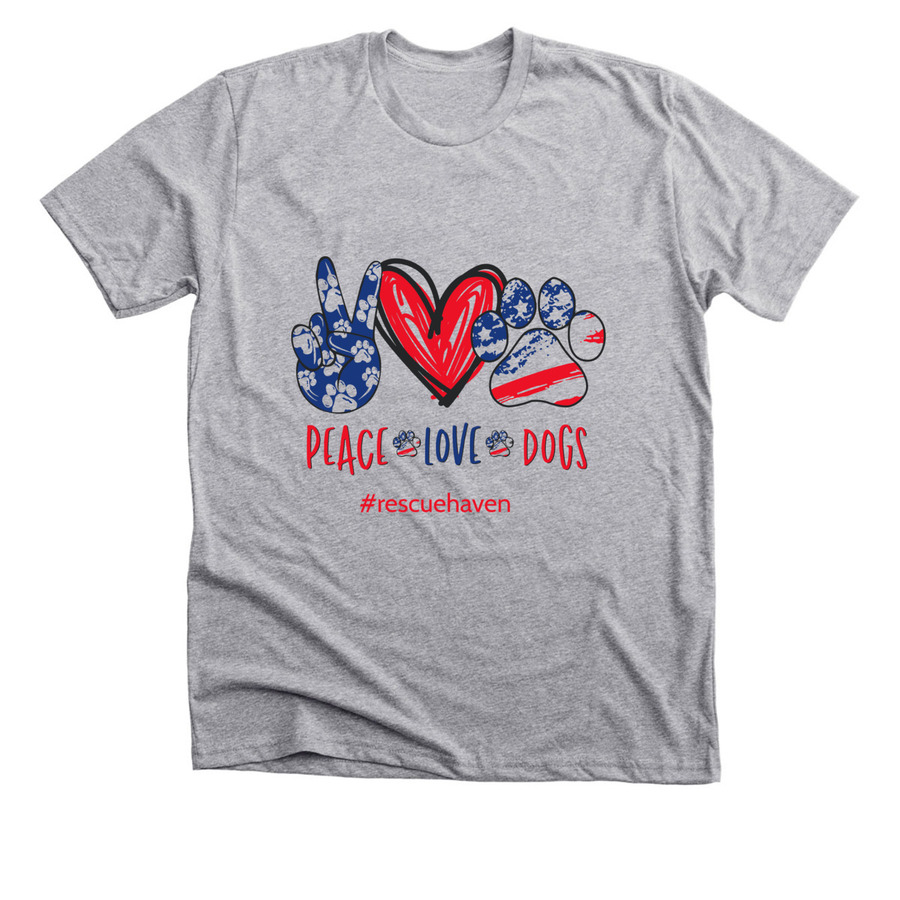 Peace Love Dogs, a Athletic Heather Premium Unisex Tee
