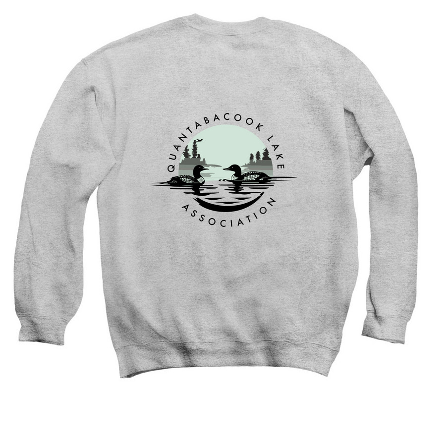 Quantabacook Lake Association, a Sport Grey Crewneck Sweatshirt (back-view)