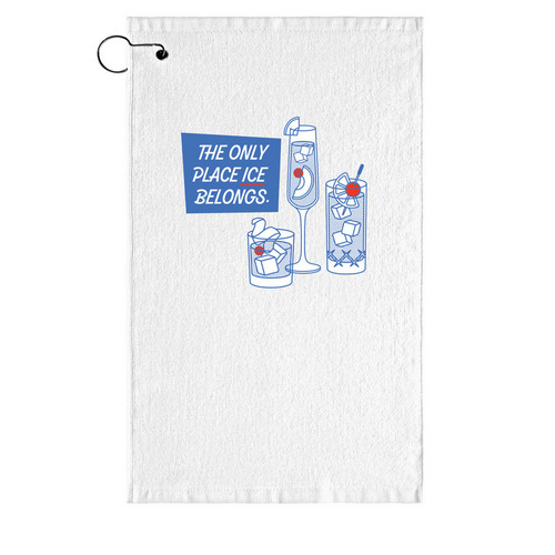 LUPEC's Only Place ICE Belongs ICEE Bar Towel, a White Golf Towel