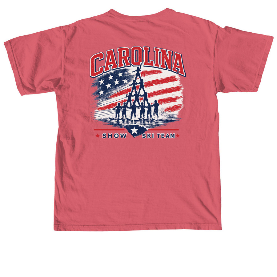 4th of July CSST, a Crimson Comfort Colors Unisex Tee (back-view)