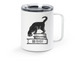 Library Cat Travel Mug, a White Stainless Steel Travel Mug