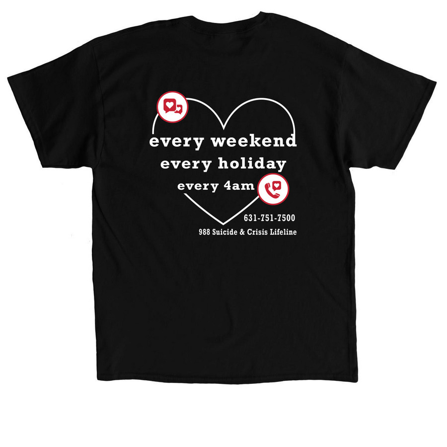 Every Weekend Design, a Black Classic Unisex Tee (back-view)