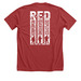 R.E.D Coffee Bunker, a Heather Canvas Red Premium Unisex Tee (back-view)