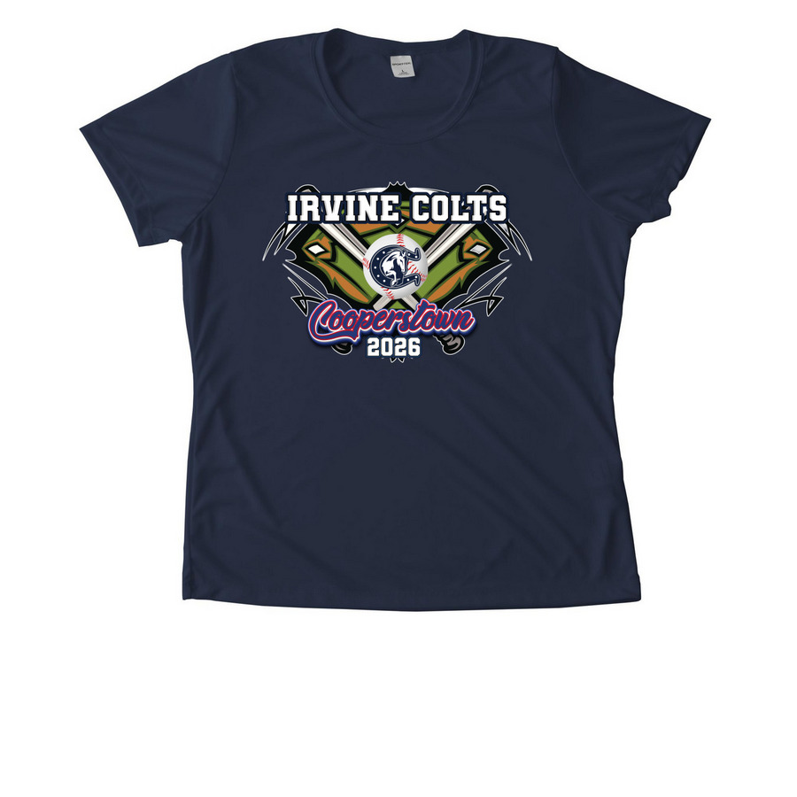 Colts Cooperstown Performance T, a True Navy Women's Performance Tee