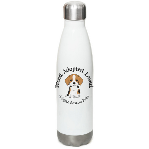 Ridglan Rescue 2026 Water Bottle, a White Stainless Steel Water Bottle