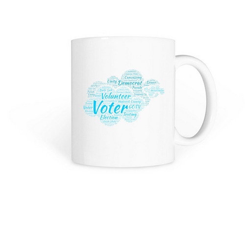 Mug:&nbsp; Voter and Logo, a White Coffee Mug