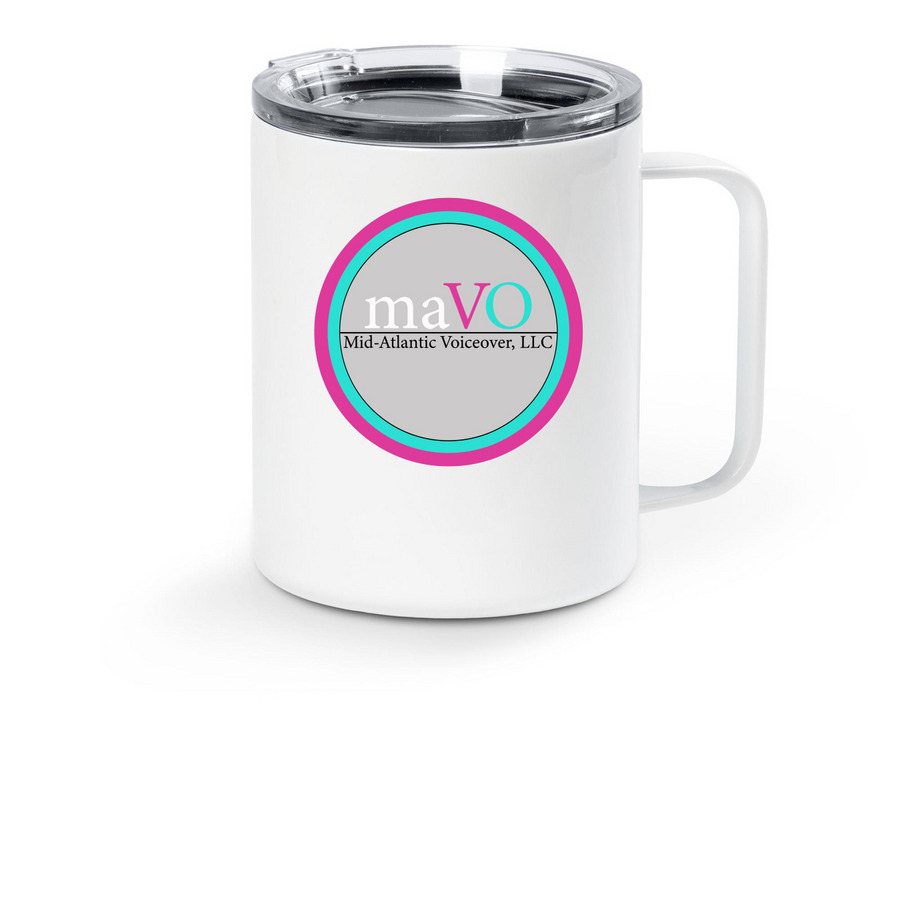 MAVO Travel Mug, a White Stainless Steel Travel Mug
