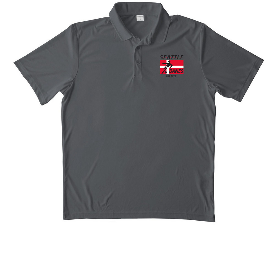 Seattle Danes Soccer Club - 50th Anniversary, a Iron Grey Unisex Performance Polo