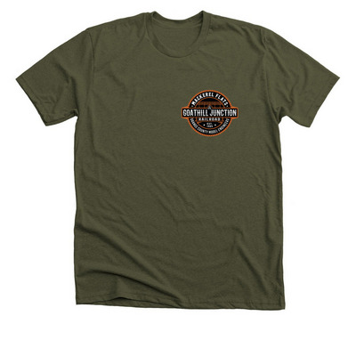 GOATHILL JCT RAILROAD, a Heather Military Green Premium Unisex Tee