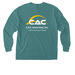 CAC Dark Pocket Tees with Front & Back Logo, a Seafoam Comfort Colors Long Sleeve Pocket Tee (back-view)
