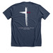 Be Known For Making Jesus Known, a Heather Navy Premium Unisex Tee (back-view)