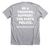 BE A TROOPER.&nbsp; SUPPORT THE ASP.&nbsp;, a Athletic Heather Premium Unisex Tee (back-view)