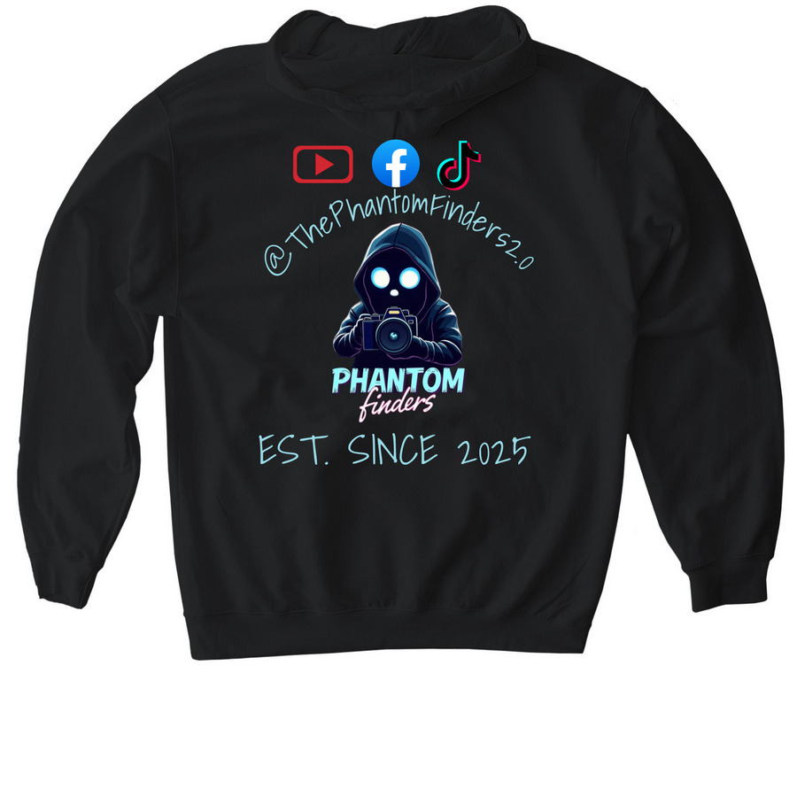 Catchin' Ghosts, a Black Gildan Softstyle Pullover Hoodie (back-view)