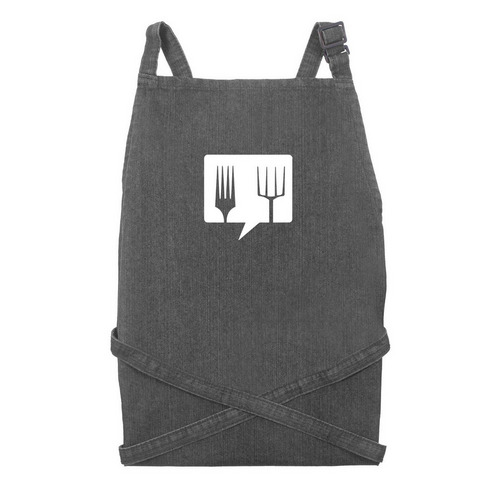 Black and White Aprons, a Black Denim Recycled Denim Bib Apron