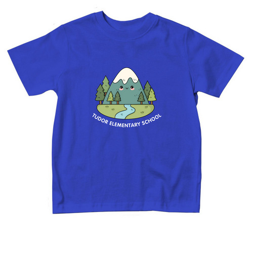 Tudor Toddler Happy Mountain, a Royal Blue Toddler Tee