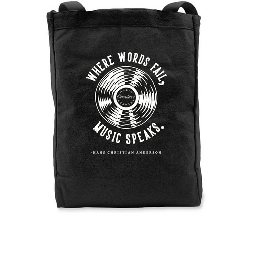 Overture Tote Bag, a Black Recycled Cotton Tote Bag