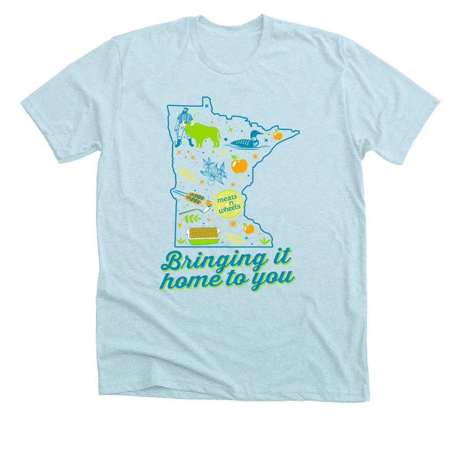 Support the Meals on Wheels Meal Fund!, a Heather Ice Blue Premium Unisex Tee