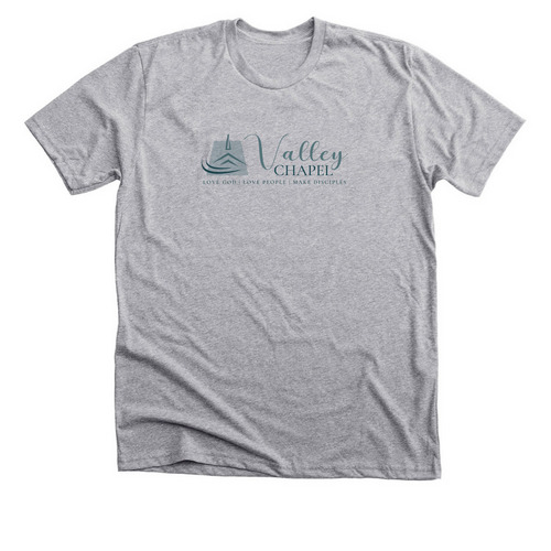 Valley Chapel in Blue, a Athletic Heather Premium Unisex Tee