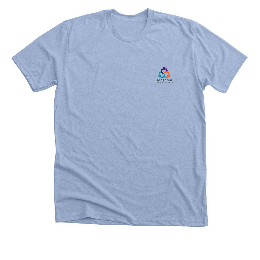 You Belong Here, a Heather Baby Blue Premium Unisex Tee
