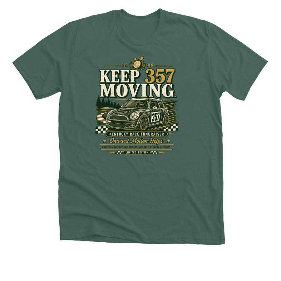 Onward Motion Kentucky 2026, a Heather Forest Premium Unisex Tee