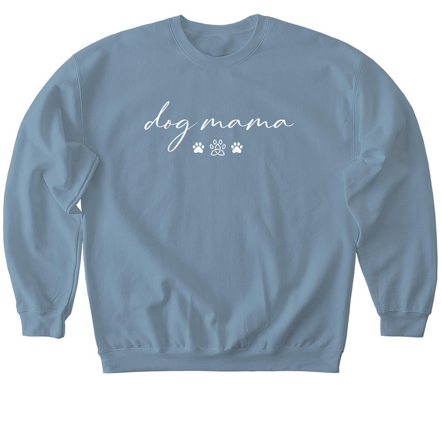Dog Mama - White, a Stone Blue Softstyle Crewneck Sweatshirt