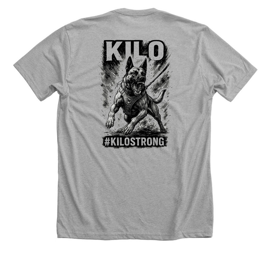 Kilo Strong&nbsp;, a Athletic Heather Premium Unisex Tee (back-view)