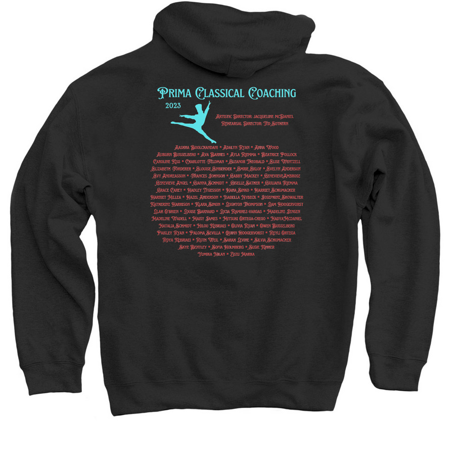 Nutcracker Cast Shirts 2023, a Black Pullover Hoodie (back-view)