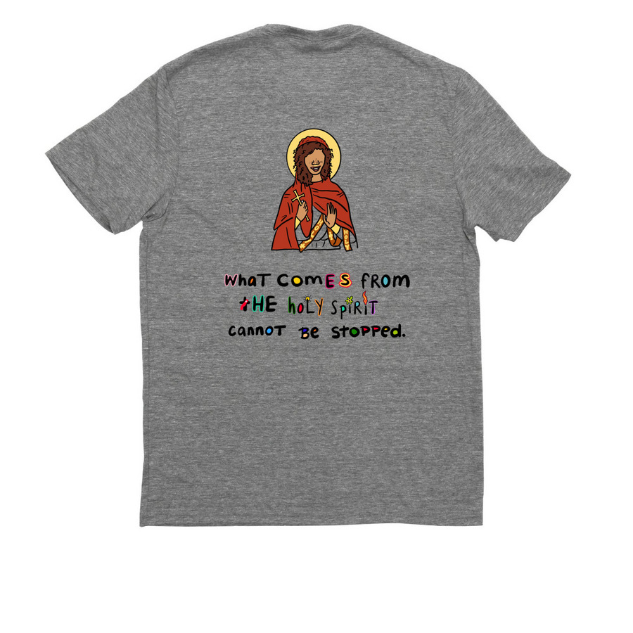 Paragraph 60 Tee - Phoebe, a Aluminum Grey Allmade Eco Triblend Unisex Tee (back-view)