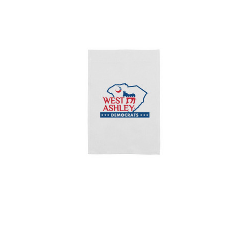 West Ashley Democrats, a White 12" x 18" Yard Flag