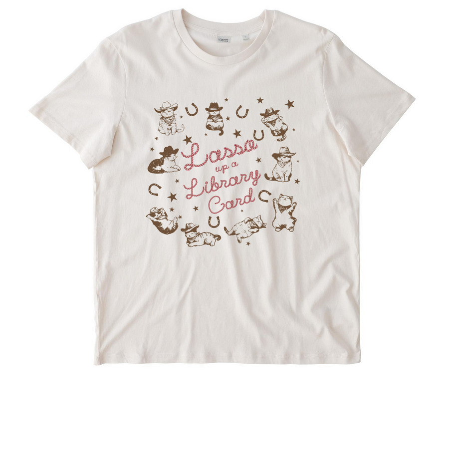 Lasso up a Library Card, a Vintage White Stanley/Stella Unisex Crafter Tee