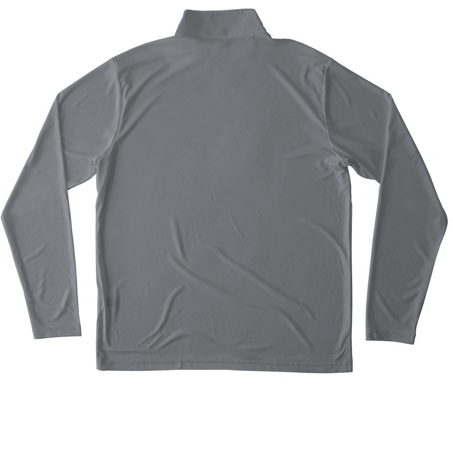 Quarter Zip Pullovers, a Grey Concrete Unisex Performance Quarter Zip Pullover (back-view)