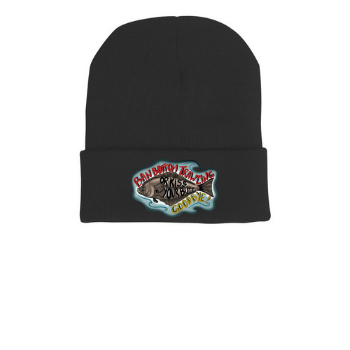 Kiss your butt goodbye beanie, a Black Printed Cuffed Beanie