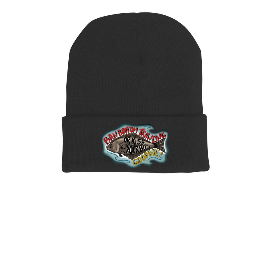 Kiss your butt goodbye beanie, a Black Printed Cuffed Beanie