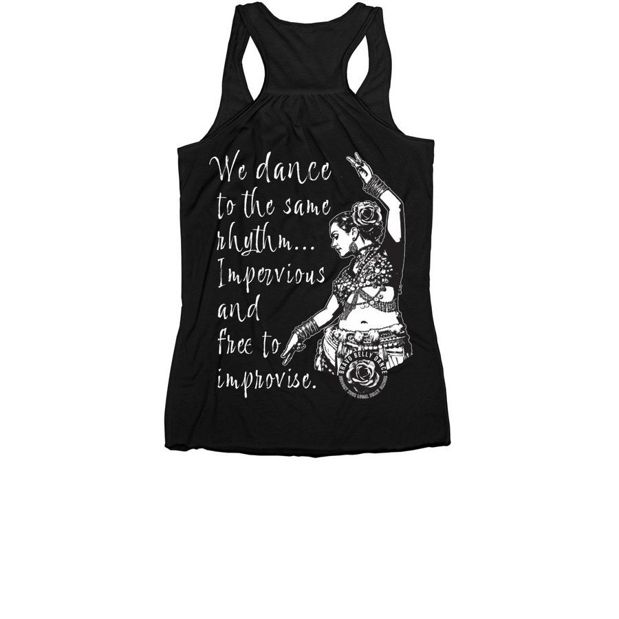 Bravo Belly Dance | Special Edition Logo, a Black Women's Racerback (back-view)