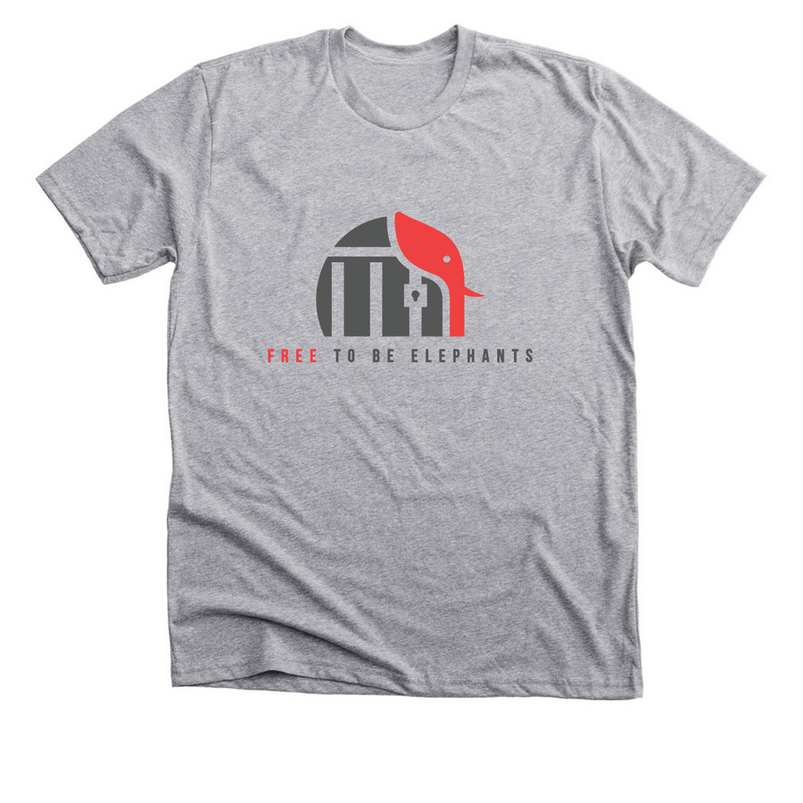 Free To Be Elephants, a Athletic Heather Premium Unisex Tee