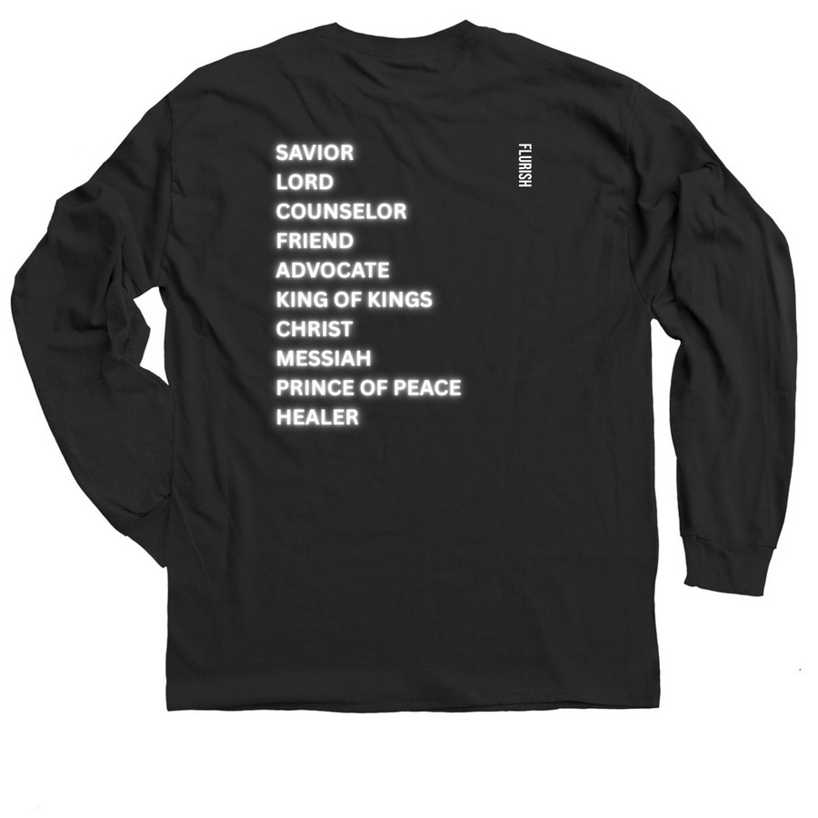 JESUS&nbsp;, a Black Classic Long Sleeve Tee (back-view)